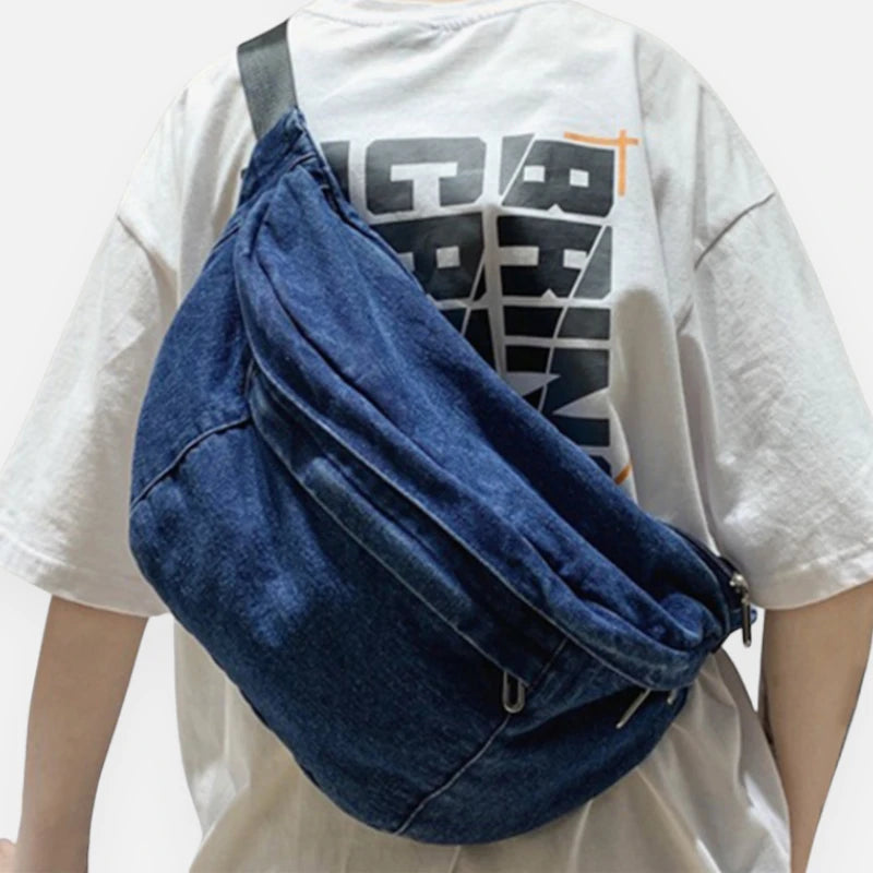 Sac banane XL en jean tendance Adeline
