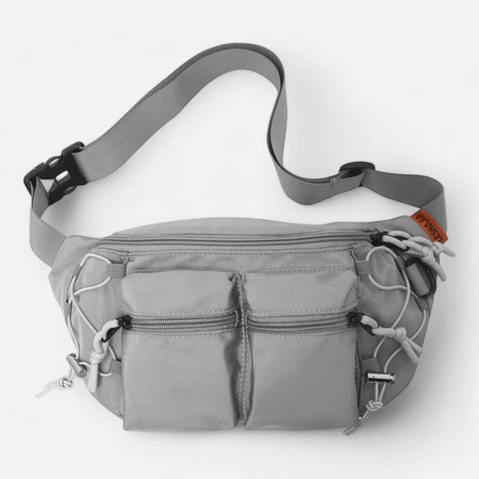 Grand sac banane en tissu avec double poche avant Martine