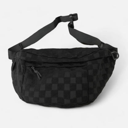 Sac banane XL en tissu à damier Jacqueline