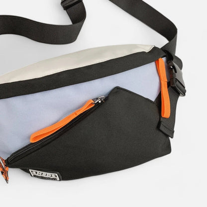 Grand sac banane en tissu bi-color Laurette