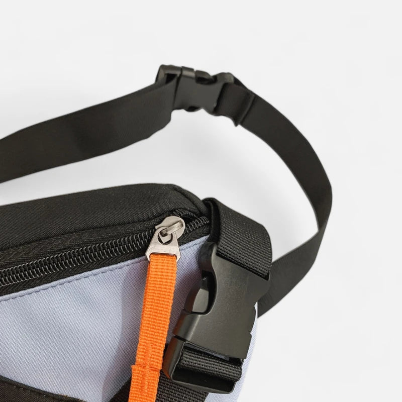 Grand sac banane en tissu bi-color Laurette