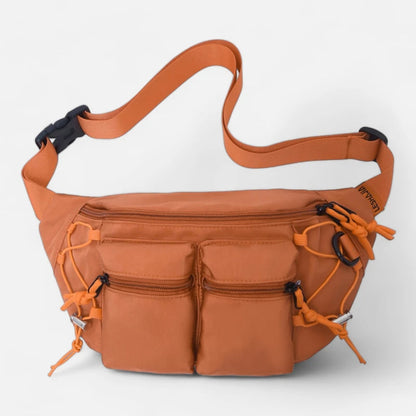 Grand sac banane en tissu avec double poche avant Martine