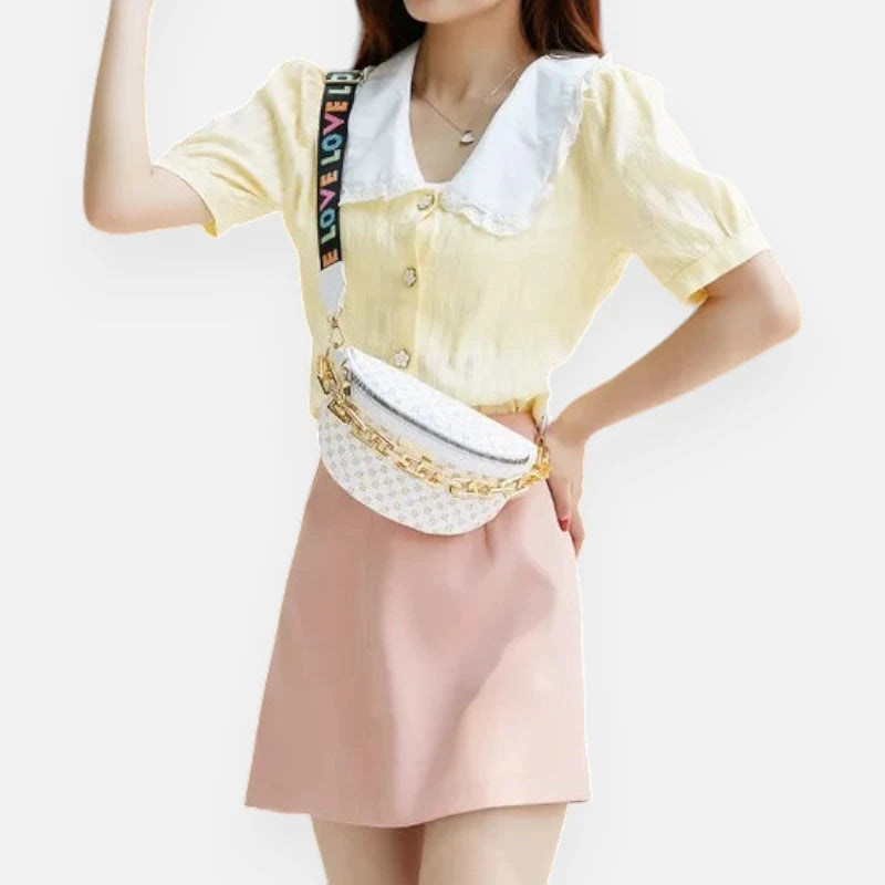 Sac banane bandoulière avec chaîne dorée Bernadette