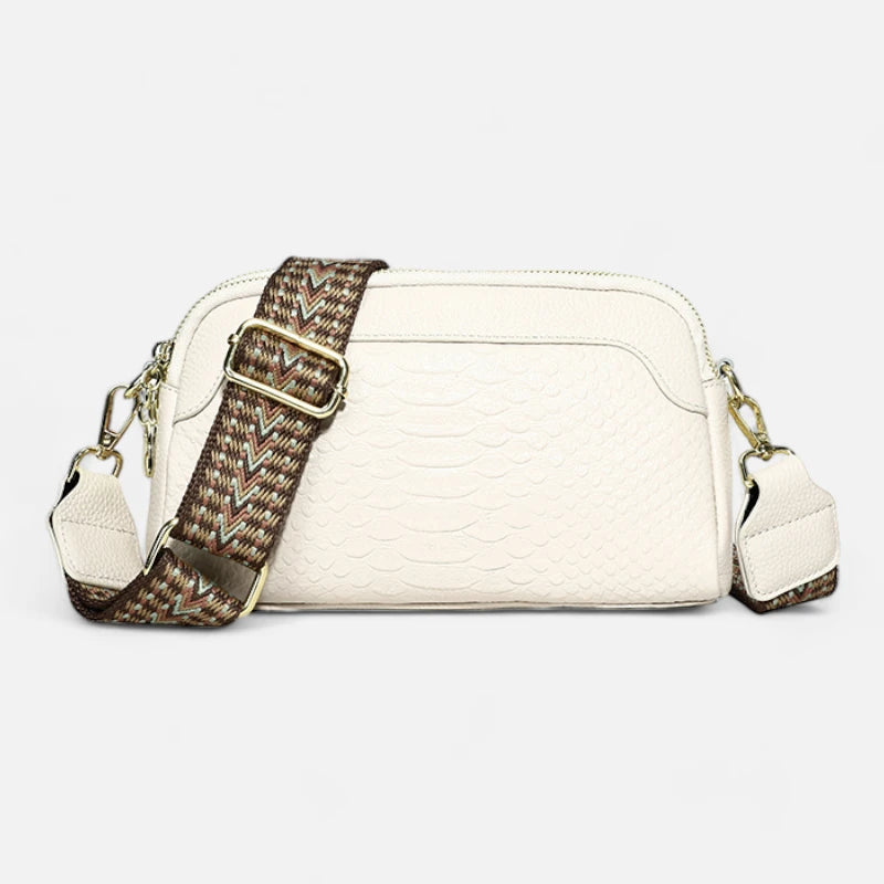 Sac banane chic imitation croco à bandoulière Madeleine