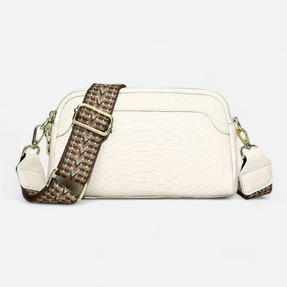 Sac banane chic imitation croco à bandoulière Madeleine