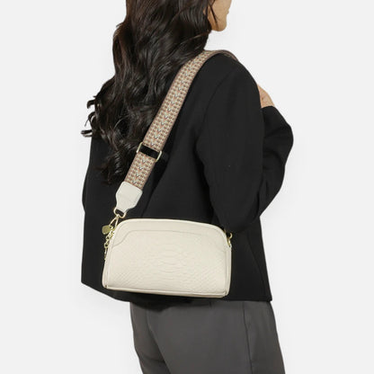 Sac banane chic imitation croco à bandoulière Madeleine