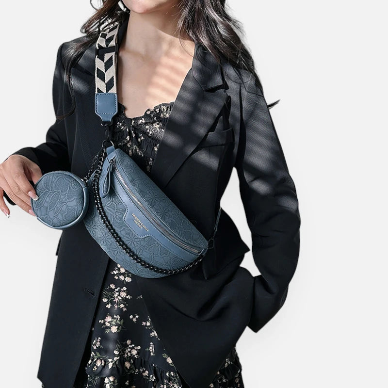 Sac banane à motif floral avec bandoulière et porte-monnaie Marguerite