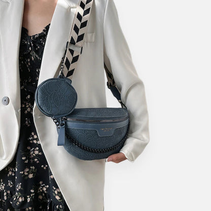 Sac banane à motif floral avec bandoulière et porte-monnaie Marguerite