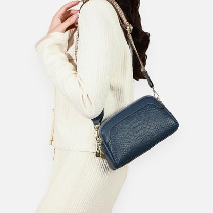 Sac banane chic imitation croco à bandoulière Madeleine