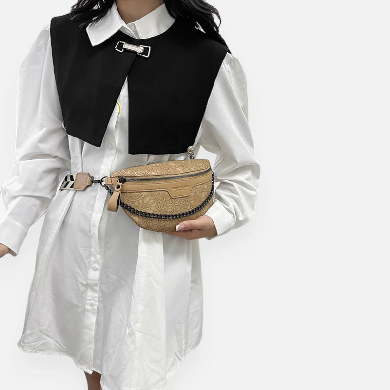 Sac banane à motif floral avec bandoulière et porte-monnaie Marguerite