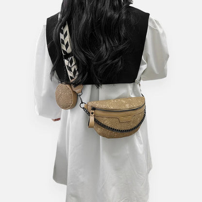 Sac banane à motif floral avec bandoulière et porte-monnaie Marguerite