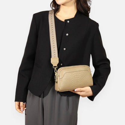 Sac banane chic imitation croco à bandoulière Madeleine