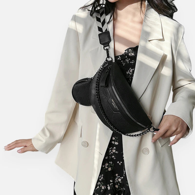 Sac banane à motif floral avec bandoulière et porte-monnaie Marguerite