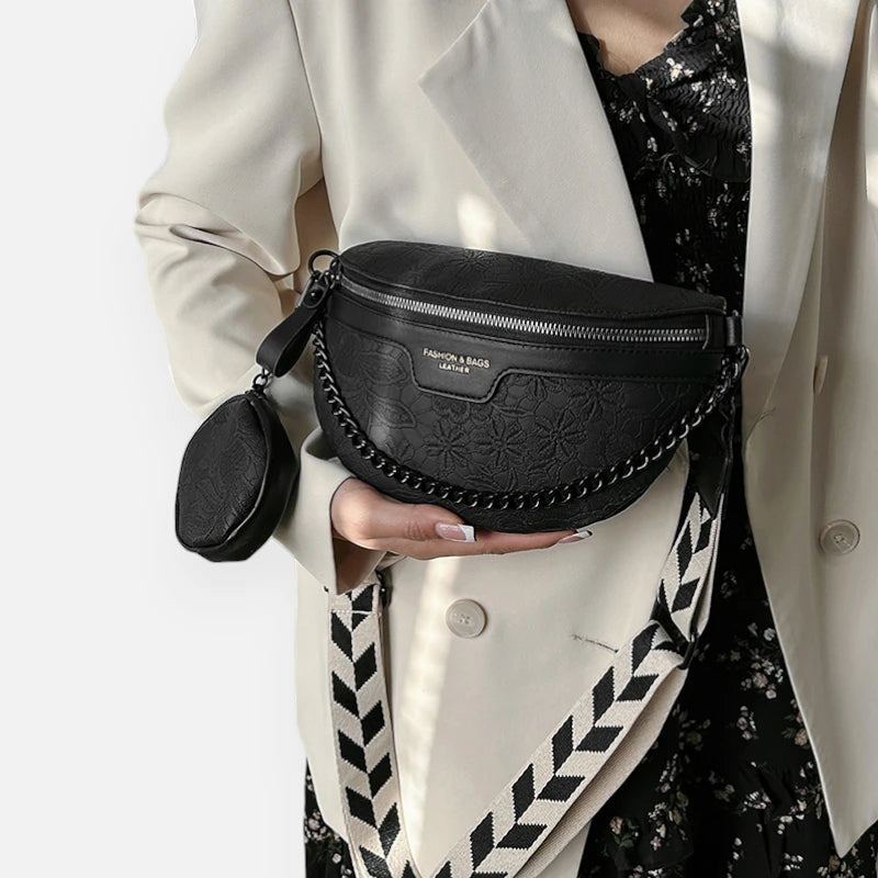 Sac banane à motif floral avec bandoulière et porte-monnaie Marguerite