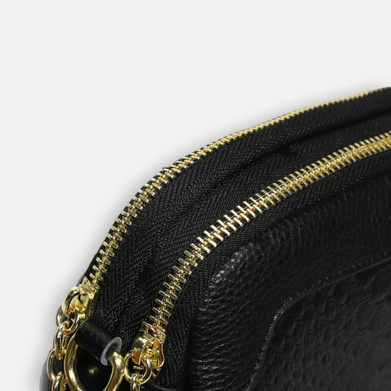 Sac banane chic imitation croco à bandoulière Madeleine