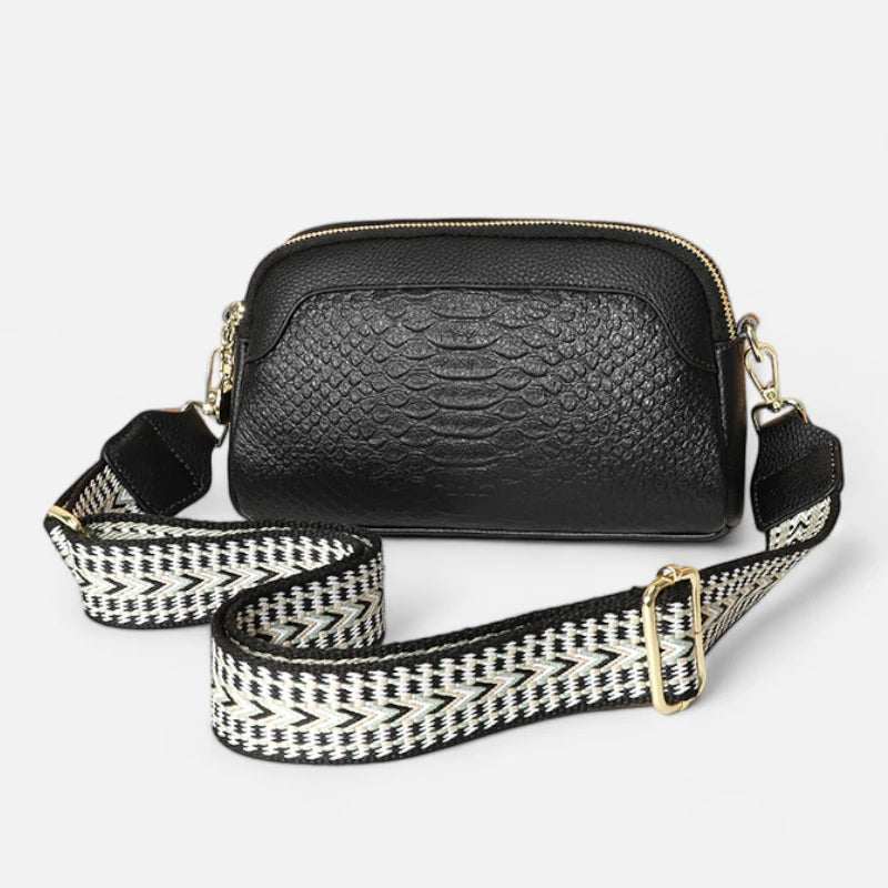 Sac banane chic imitation croco à bandoulière Madeleine