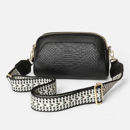 Sac banane chic imitation croco à bandoulière Madeleine