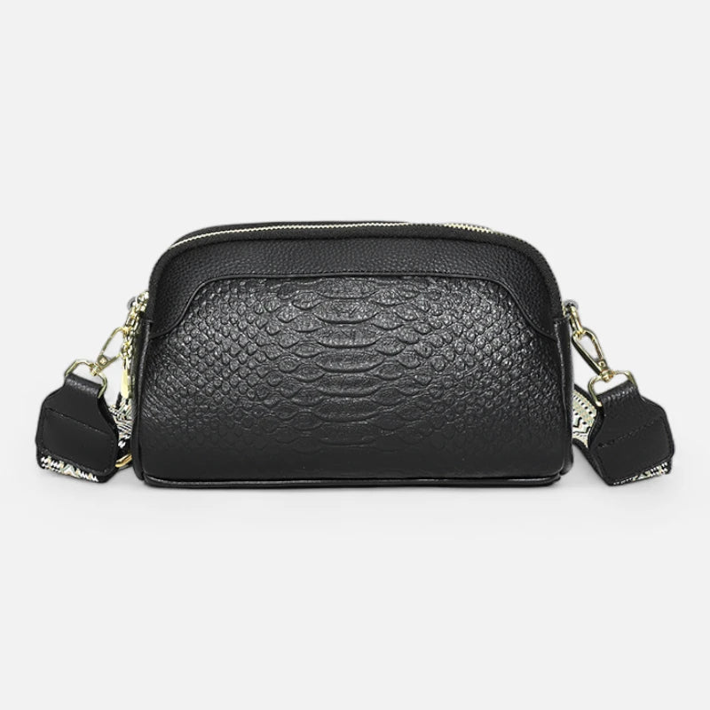 Sac banane chic imitation croco à bandoulière Madeleine