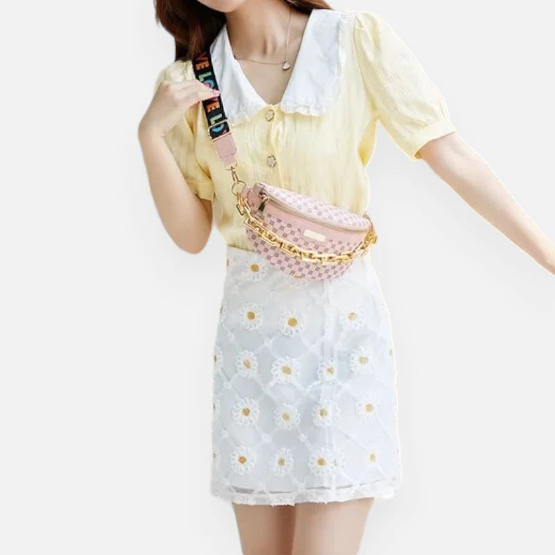 Sac banane bandoulière avec chaîne dorée Bernadette