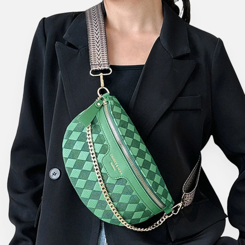 Sac banane bandoulière avec chaîne doré Paulette