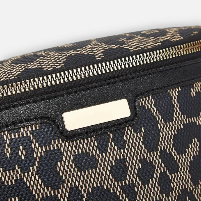 Sac banane léopard en cuir à bandoulière Isla