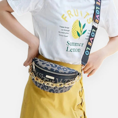 Sac banane léopard en cuir à bandoulière Isla