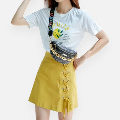 Sac banane léopard en cuir à bandoulière Isla