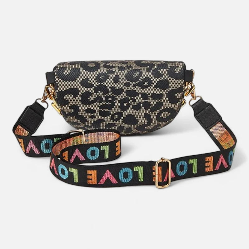 Sac banane léopard en cuir à bandoulière Isla