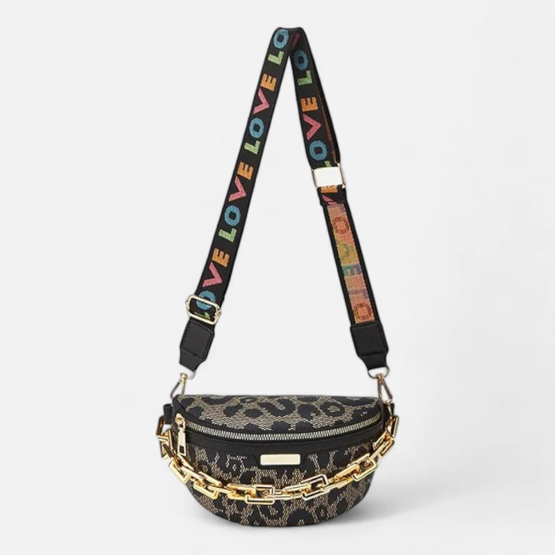 Sac banane léopard en cuir à bandoulière Isla