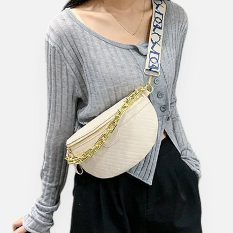 Sac banane bandoulière avec chaîne dorée Hortense