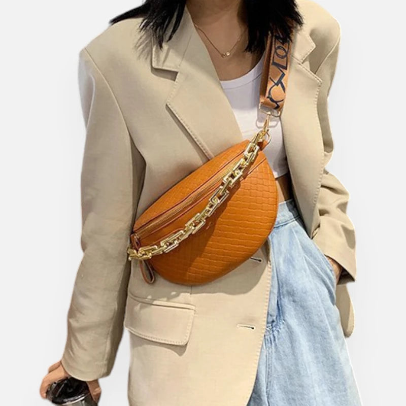 Sac banane bandoulière avec chaîne dorée Hortense