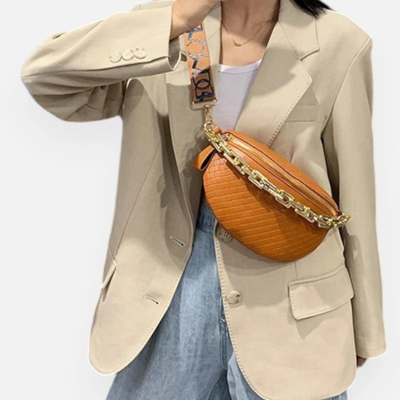 Sac banane bandoulière avec chaîne dorée Hortense