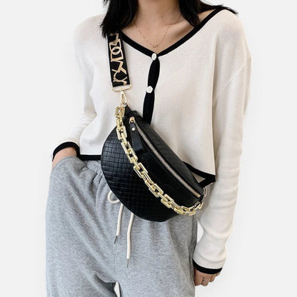 Sac banane bandoulière avec chaîne dorée Hortense