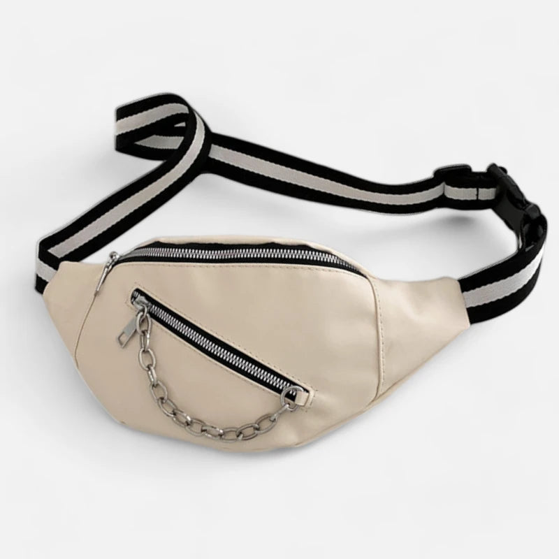 Sac banane bandoulière avec chaîne argentée Suzanne