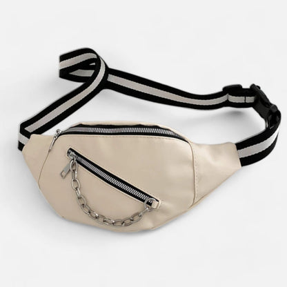 Sac banane bandoulière avec chaîne argentée Suzanne