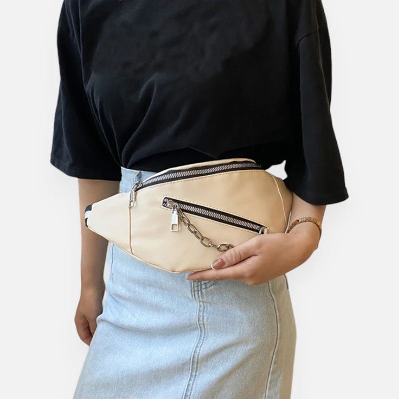 Sac banane bandoulière avec chaîne argentée Suzanne