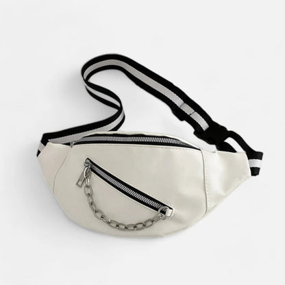 Sac banane bandoulière avec chaîne argentée Suzanne