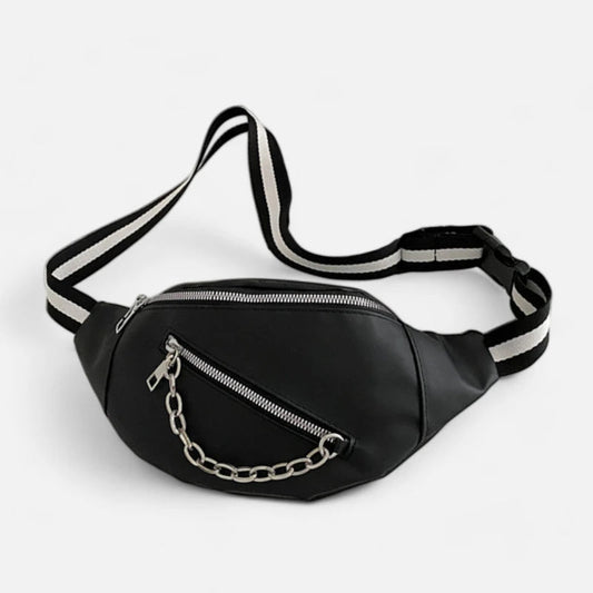 Sac banane bandoulière avec chaîne argentée Suzanne