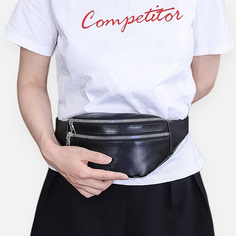 Sac banane bandoulière noir Augustine