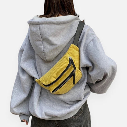 Sac banane velours côtelé tendance Fiona