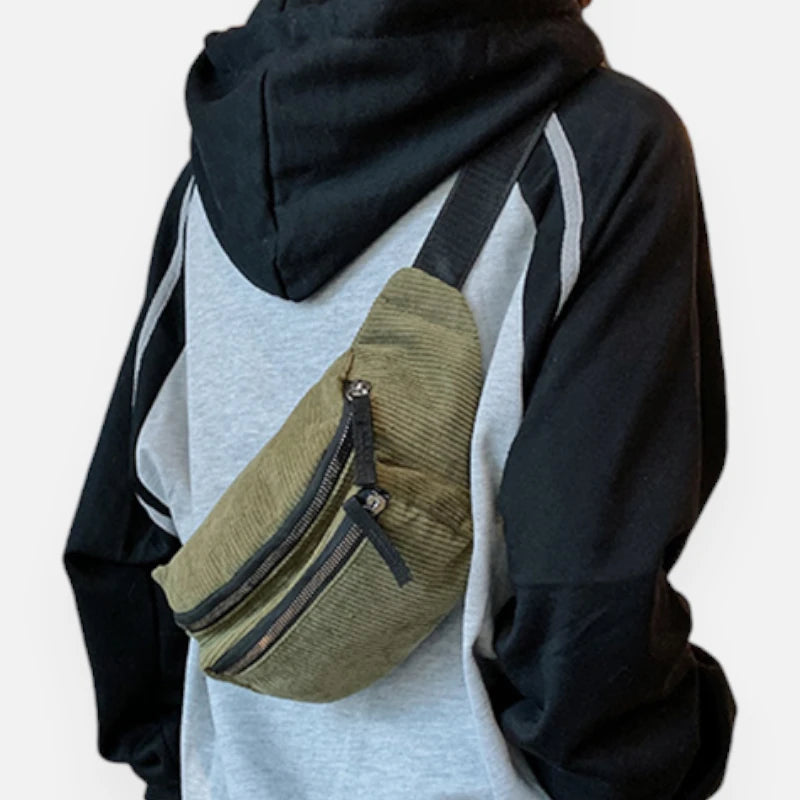 Sac banane velours côtelé tendance Fiona