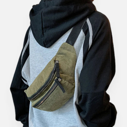 Sac banane velours côtelé tendance Fiona