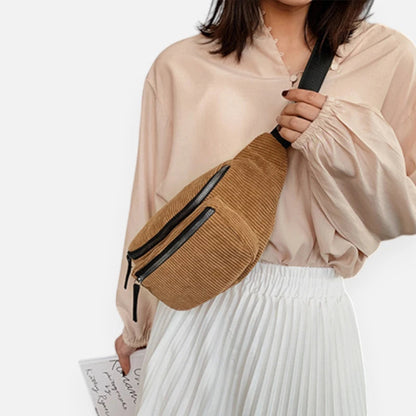 Sac banane velours côtelé tendance Fiona