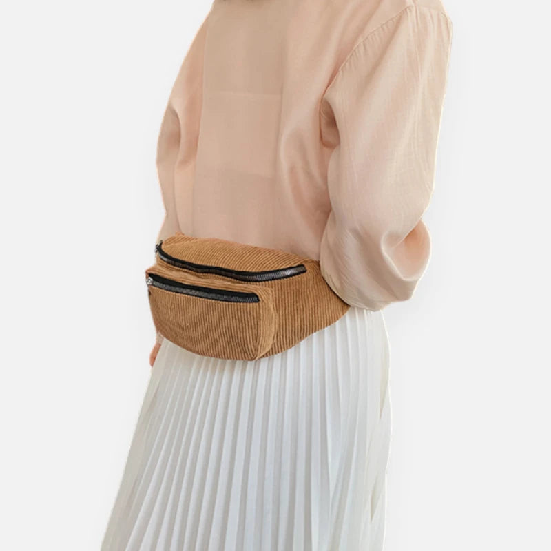 Sac banane velours côtelé tendance Fiona