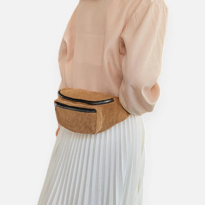 Sac banane velours côtelé tendance Fiona