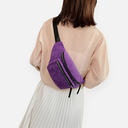 Sac banane velours côtelé tendance Fiona