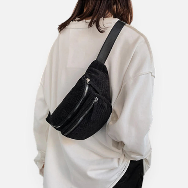 Sac banane velours côtelé tendance Fiona