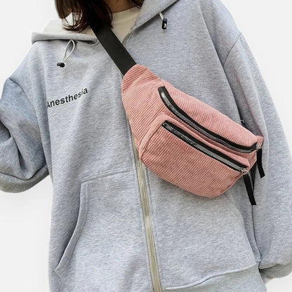 Sac banane velours côtelé tendance Fiona