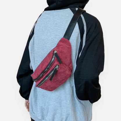 Sac banane velours côtelé tendance Fiona