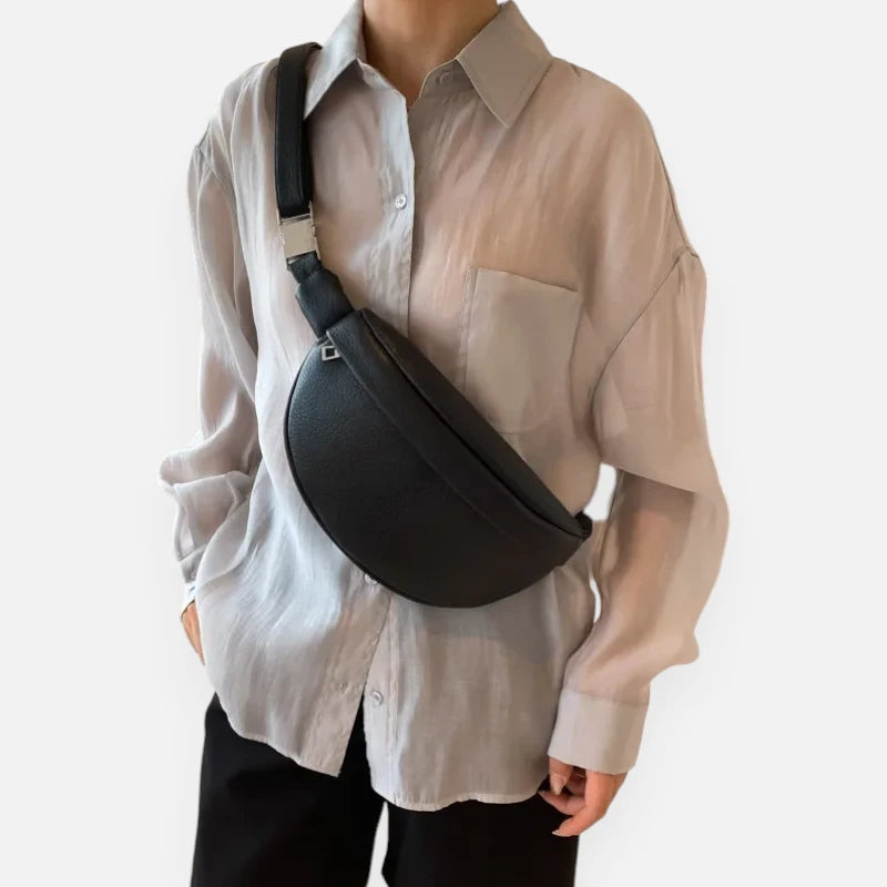 Sac banane bandoulière noir Léonie